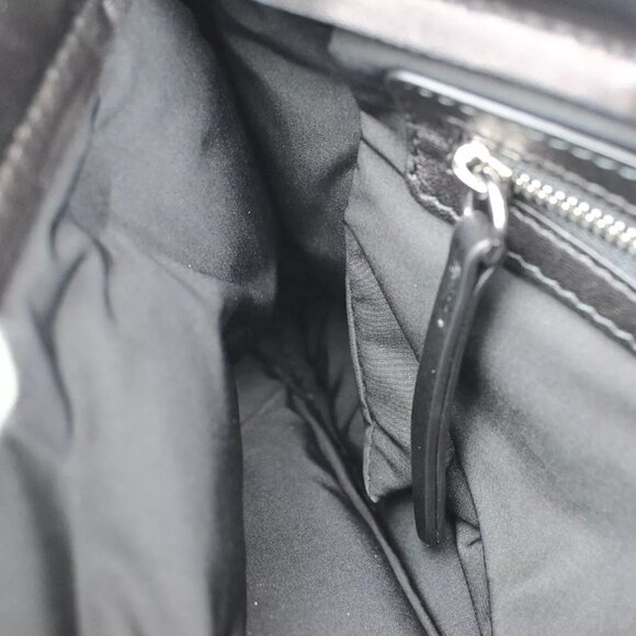 MAISON MARGIELA Logo Glam Slam Chain Clutch Hand Bag Leather Black Silve 40RF146 - Picture 13 of 15